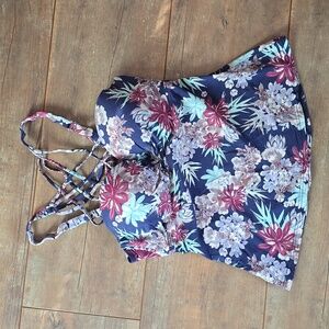 Ambrielle Floral Strappy Swim Suit Top
